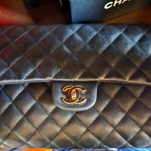 Chanel Classic Flap Clutch in Black Caviar No Longer Available in Boutiques